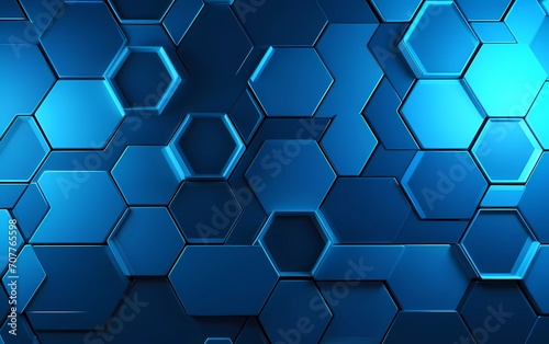 hexagon background in blue. generative ai