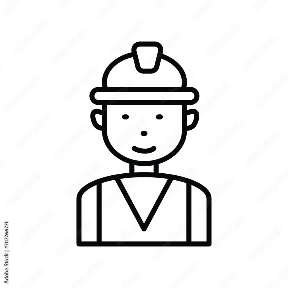 worker icon with white background vector stock illustration