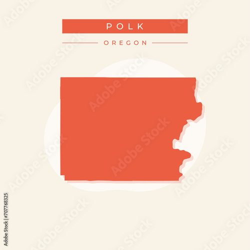 Vector illustration vector of Polk map Oregon