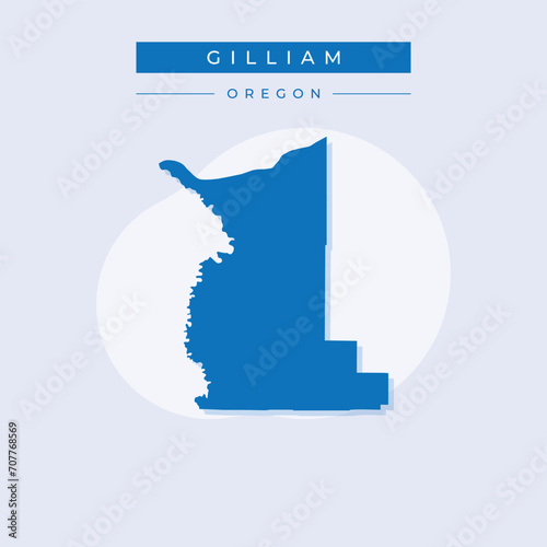 Vector illustration vector of Gilliam map Oregon photo