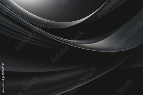 Abstract 3D shadow shape lines waves black luxury background