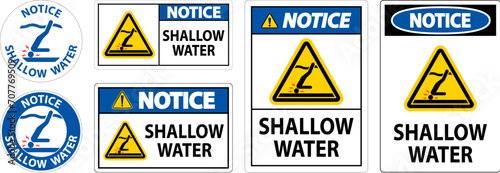 Water Safety Sign Notice - Shallow Water