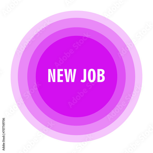 New job icon. Flat, purple, job search button, new job button. Vector icon