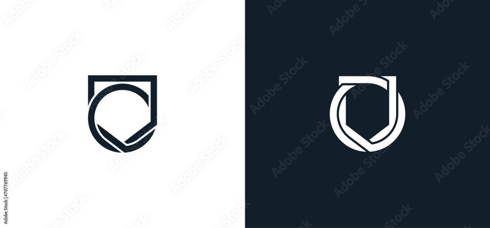 initial Letter O Shield Logo Concept icon sign symbol Element Design. Guardian, Protection, Security Logotype. Vector illustration template - obrazy, fototapety, plakaty 