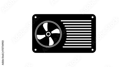 Air conditioner, black isolated silhouette