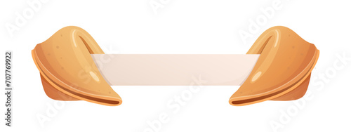 Chinese fortune cookies, vector illustration in cartoon style