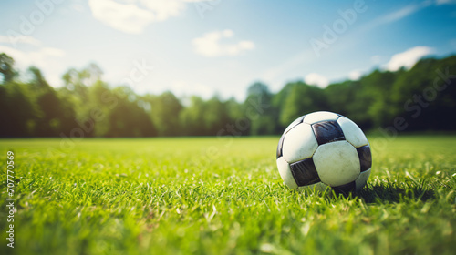 Soccer ball with fairway background