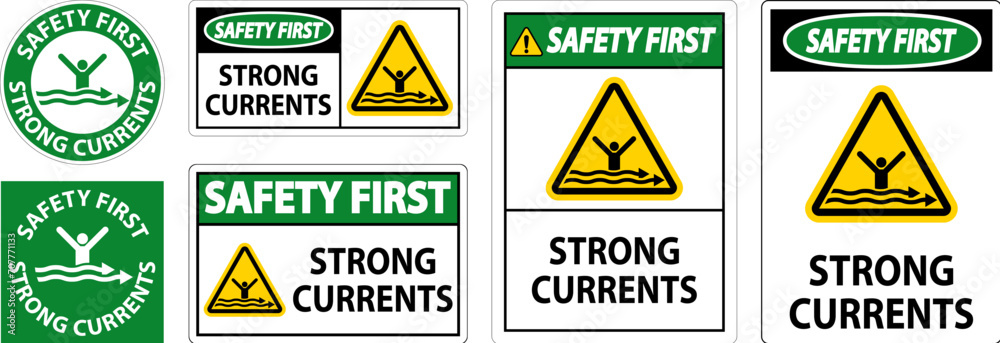 Water Safety First Sign - Strong Currents Water Safety First Sign - Strong Currents
