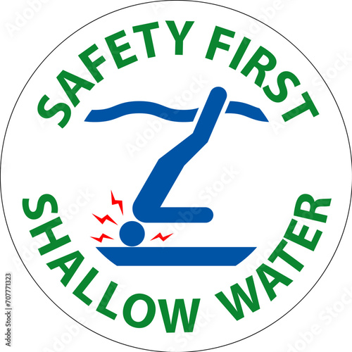 Water Safety First Sign - Shallow Water