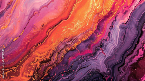 Abstract marble background with a mix of pink, orange and purple blending seamlessly