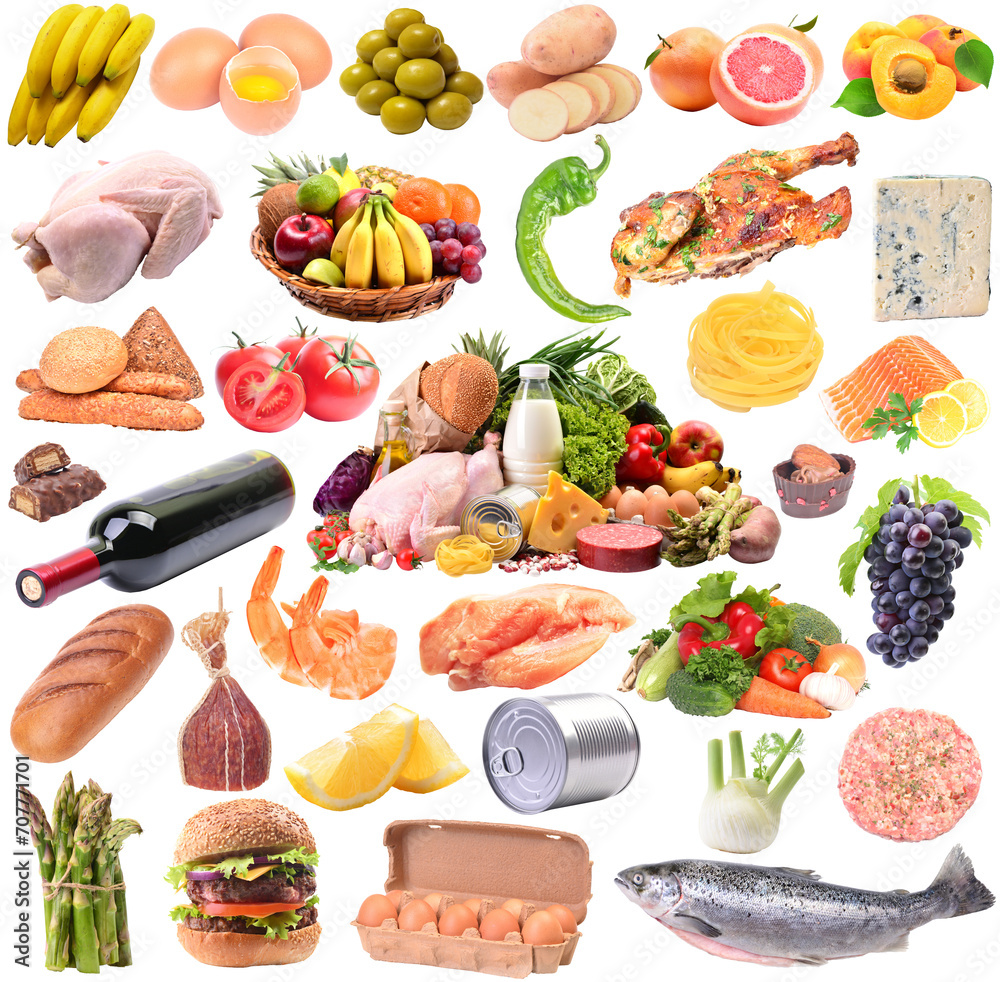 Set of food isolated Set of food isolated
