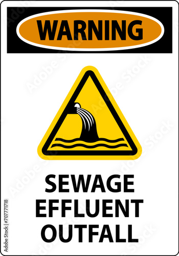 Water Safety Sign Warning - Sewage Effluent Outfall