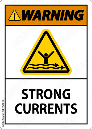 Water Safety Sign Warning - Strong Currents