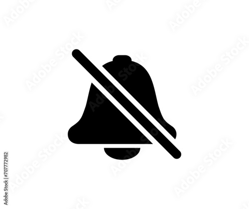 Notification button icon. Mute notification icon. No sound, no bell, silent notifications symbol vector design and illustration.

