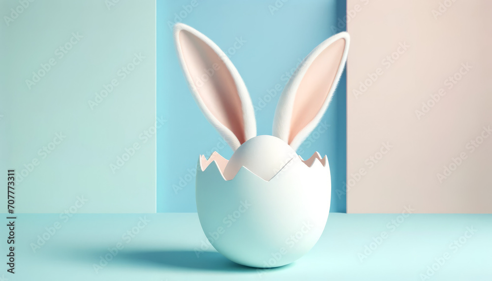 bunny ears emerging from an egg: Surprise bunny ears emerging from an egg: Surprise