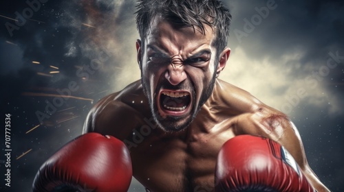 a boxer delivering a lightning-fast punch on a heavy bag.