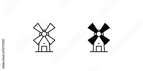 windmill icon with white background vector stock illustration