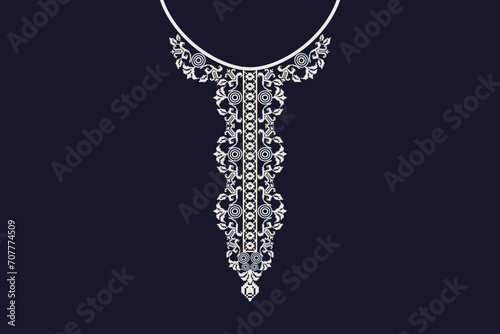 Flower neckline on dark background