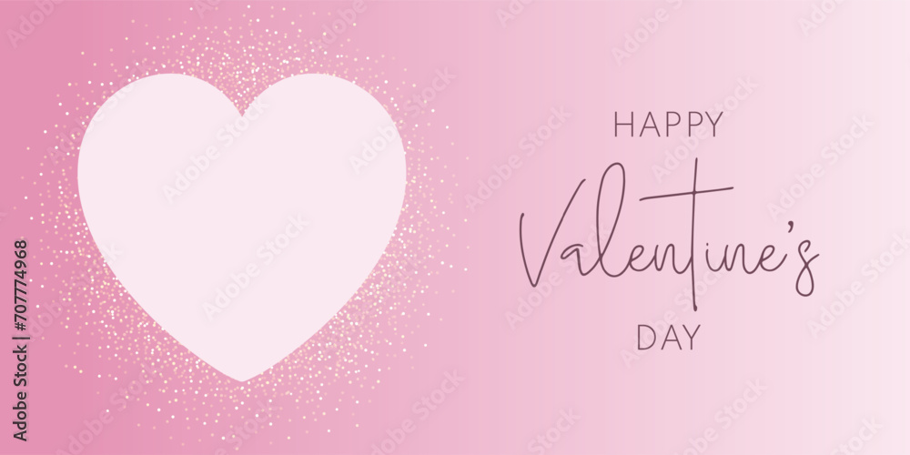 Valentines Day banner with a glittery hearts design