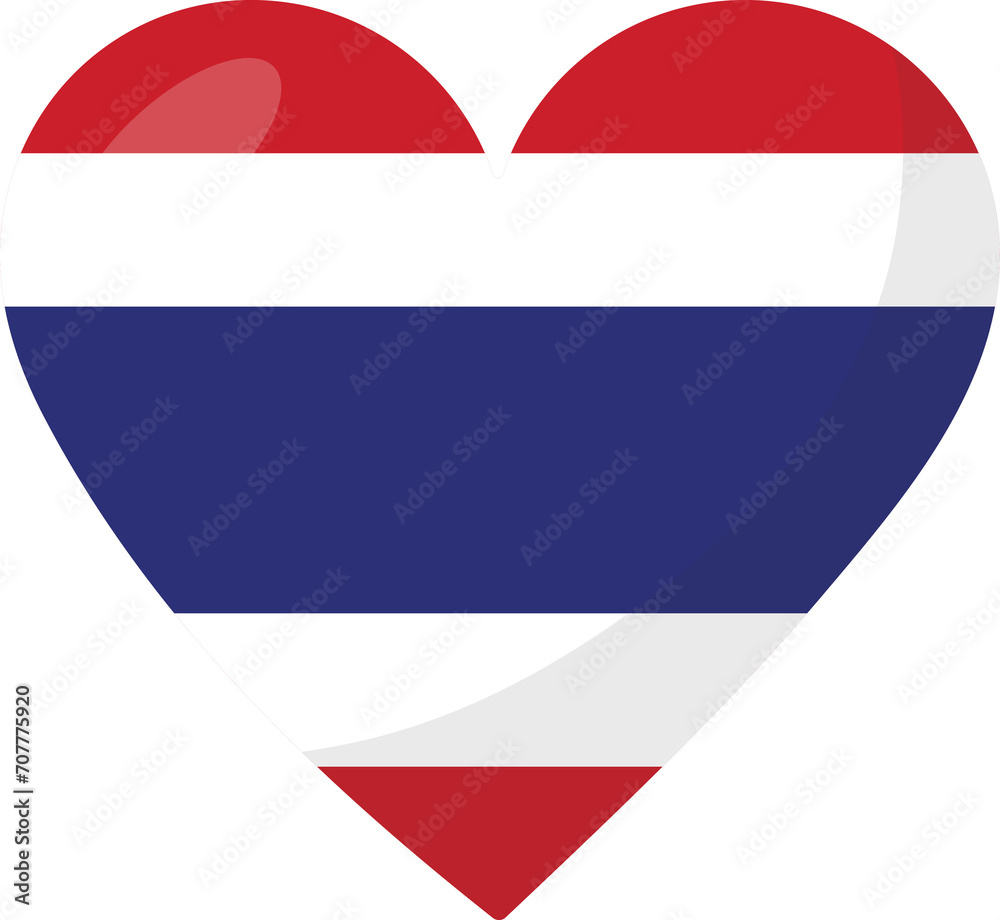 Thailand flag heart 3D style. Thailand flag heart 3D style.