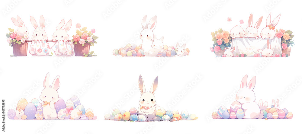 cute bunny easter 2D no background cute bunny easter 2D no background