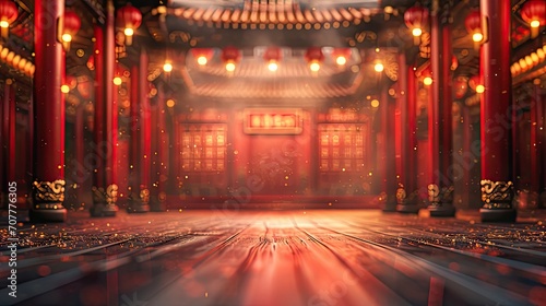 Chinese scene with Chinese style minimalist background