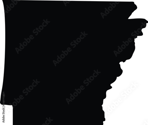 Black Map of US federal state of Arkansas