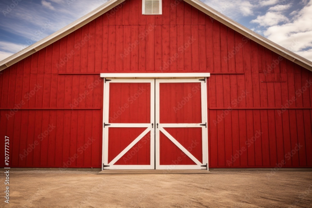 A large red barn with large doors. Collect farmer's equipment A large red barn with large doors. Collect farmer's equipment