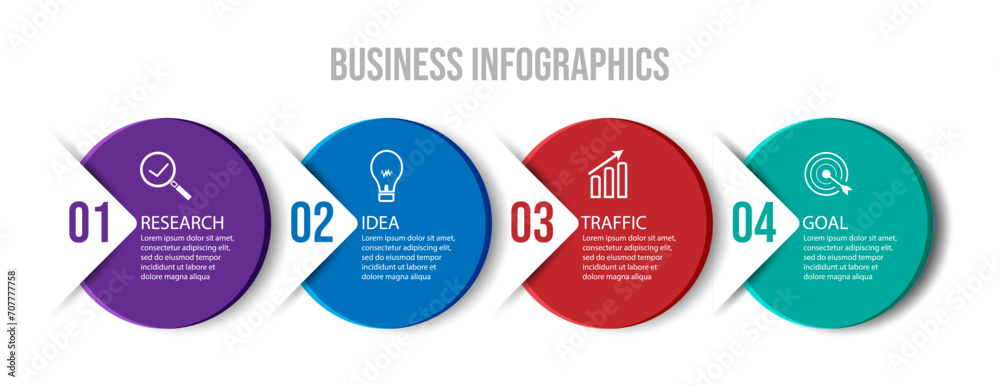 business infographic 4 parts or steps, there are icons, text, numbers. Can be used for presentation banners, workflow layouts, process diagrams, flow charts, info graphics, your business presentations business infographic 4 parts or steps, there are icons, text, numbers. Can be used for presentation banners, workflow layouts, process diagrams, flow charts, info graphics, your business presentations