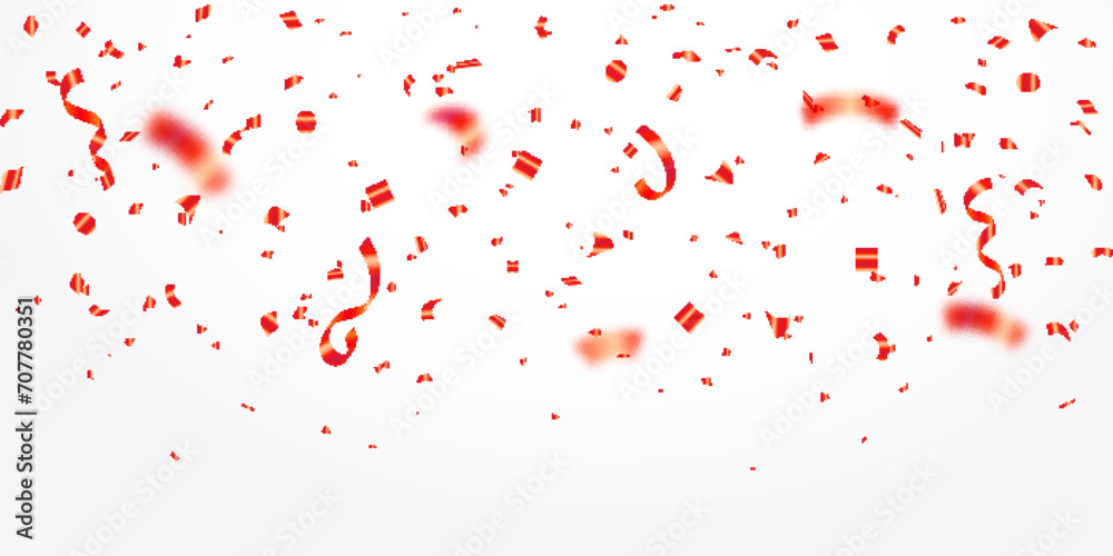 Red confetti celebration background, birthday, party, holiday, Celebration, luxury, symbol, congrats, vector, illustration