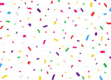 Vector colorful confetti on the transparent background, birthday, party, holiday, Celebration, background, congratulation, anniversary, confetti, decoration, luxury, symbol, congrats, 
