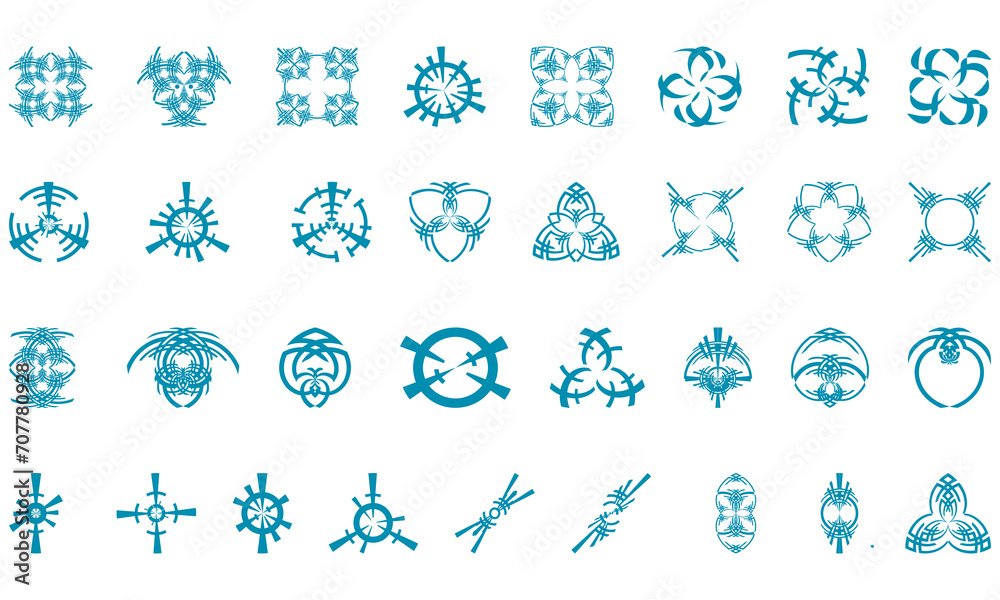 set of modern symbol. star glyph collection