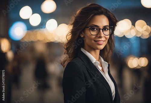 Young, successful and confident businesswoman Beautiful lady boss, a female leader. business woman posing at camera.  photo