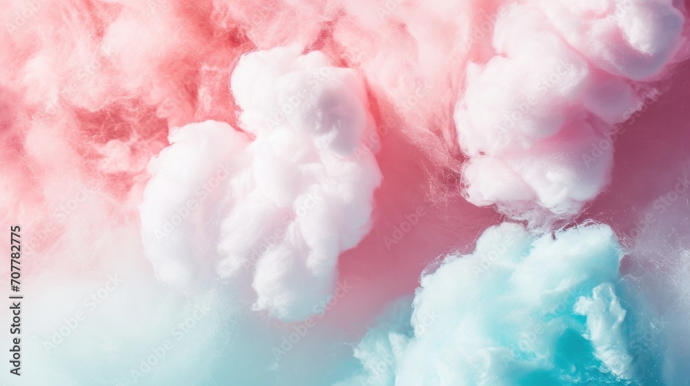 Cotton Candy Delight background with copy space.