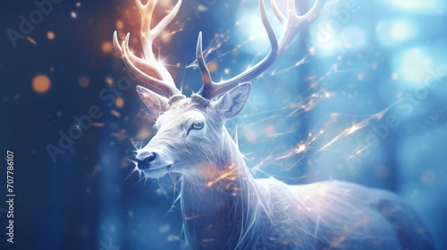 Majestic Deer in Enchanted Winter Forest