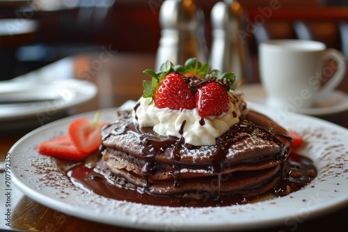 The Sumptuous Fusion A Materialized Chocolate Pancake with a Strawberry Twist