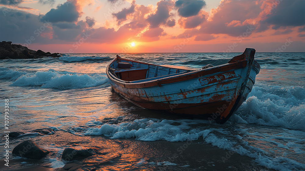boat at sunset boat at sunset