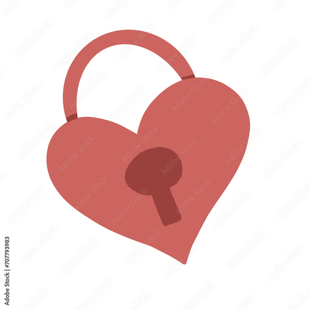 Love padlock, valentine cartoon illustration Love padlock, valentine cartoon illustration