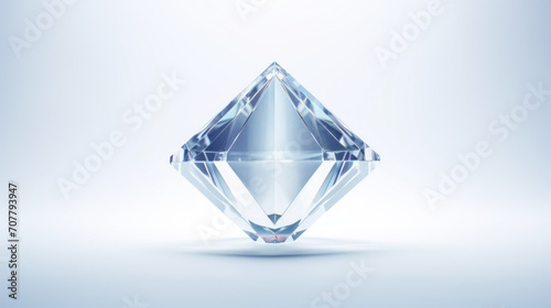 Brilliant Diamond Solitaire on a Luminous White Surface