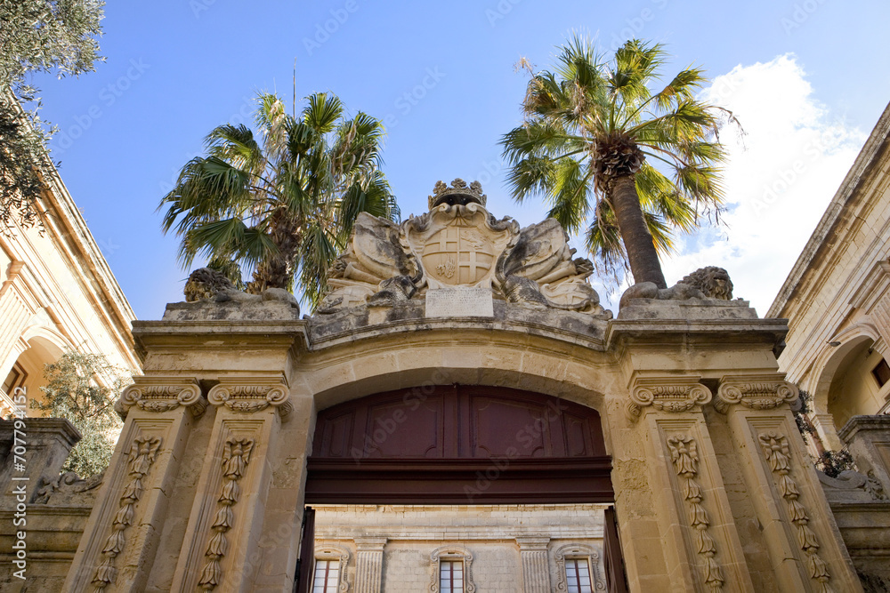 Gate of National Museum of Natural History in Mdina, Malta