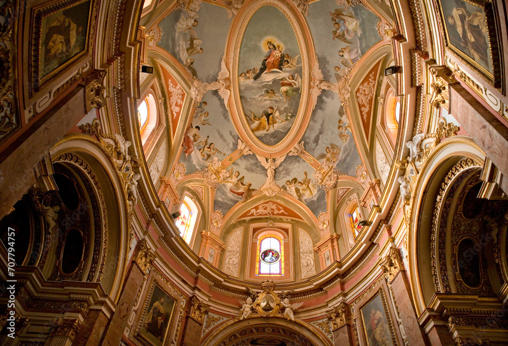 Interior of Carmelite Priory in Mdina, Malta