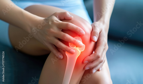 Knee pain concept photo