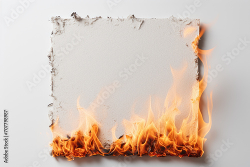 burnt paper on fire photo