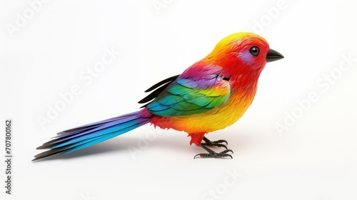 colorful bird on white background