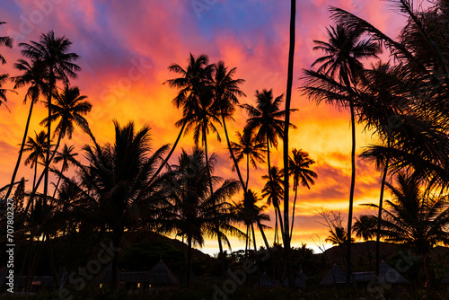 Sunset over Hienghene, New Caledonia photo