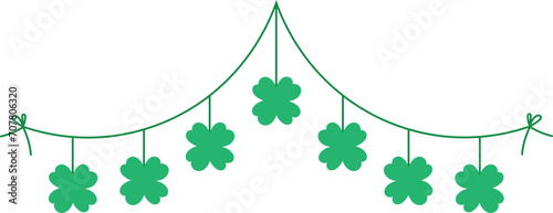 St Patrick Day Clover Leaf Border Cover Decoration Flag