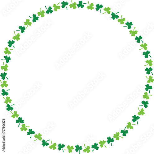 Four Leaf Clover Border Frame Round Circle Element