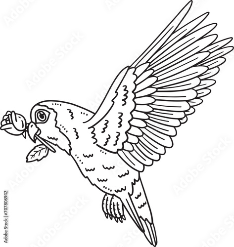 Lovebird Isolated Coloring Page for Kids
