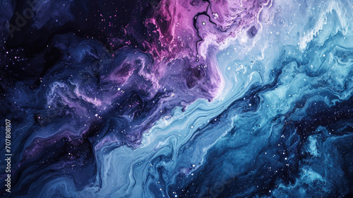 Creative abstract marble background with a mix of dark blue and purple photo