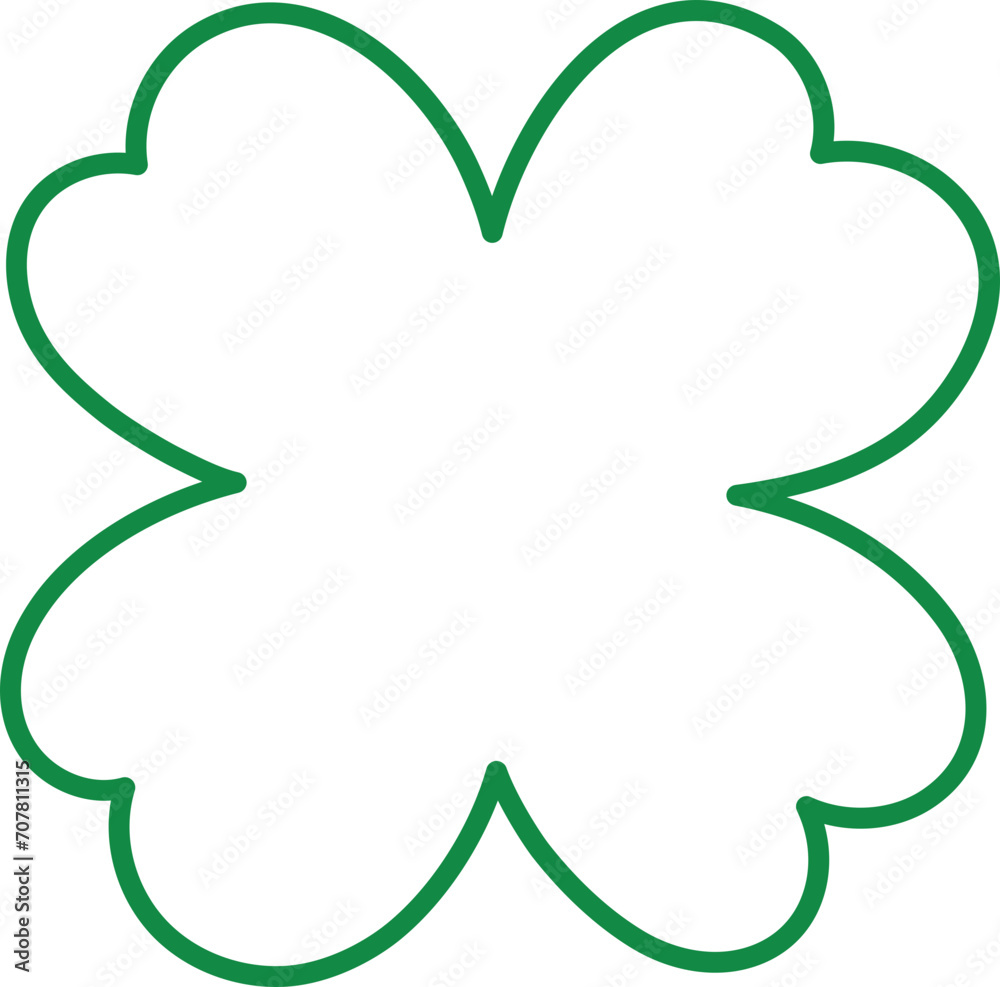 Four Leaf Clover St Patrick Day Outline Four Leaf Clover St Patrick Day Outline